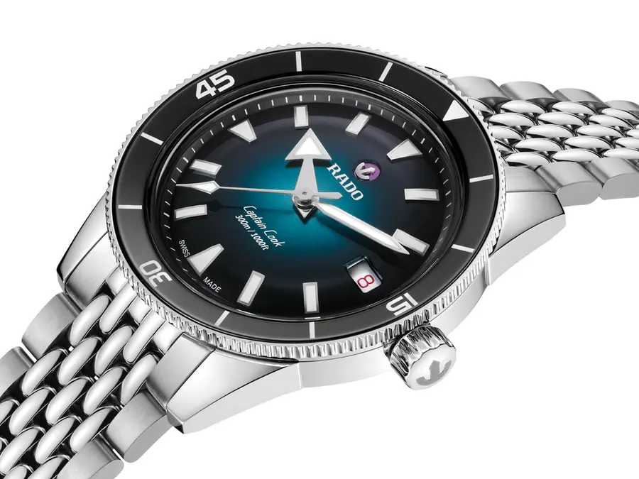 Montre Rado Captain Cook 39 mm noir turquoise