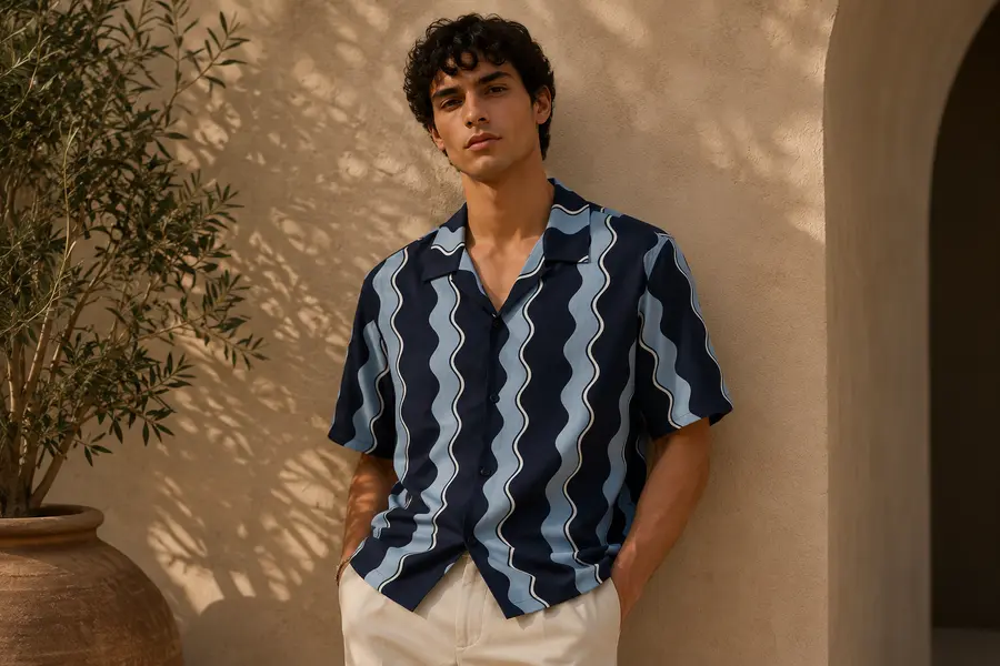 Sandro chemise lin homme à imprimé