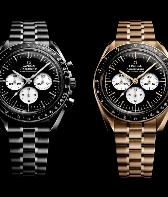 Omega Speedmaster Moonwatch au cadran noir et blanc sophistiqué