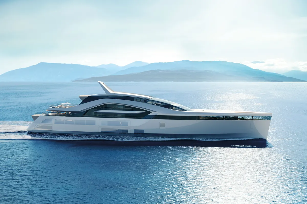 Vue extérieure du superyacht Feadship Concept HIVE