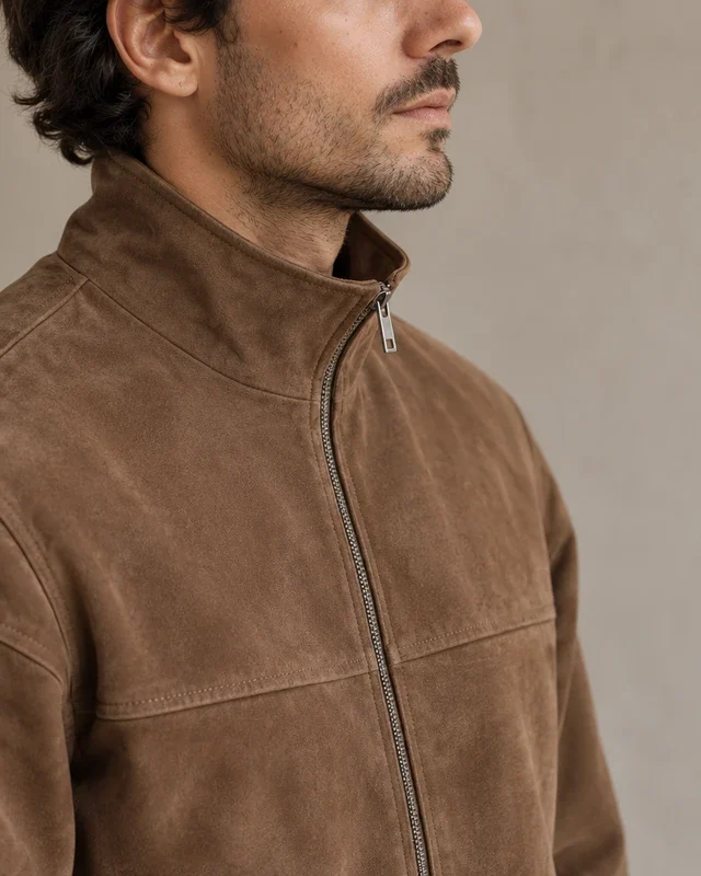 Veste en daim mi-saison